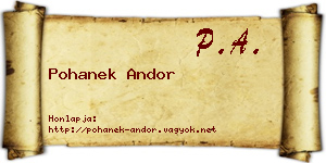 Pohanek Andor névjegykártya