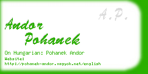 andor pohanek business card